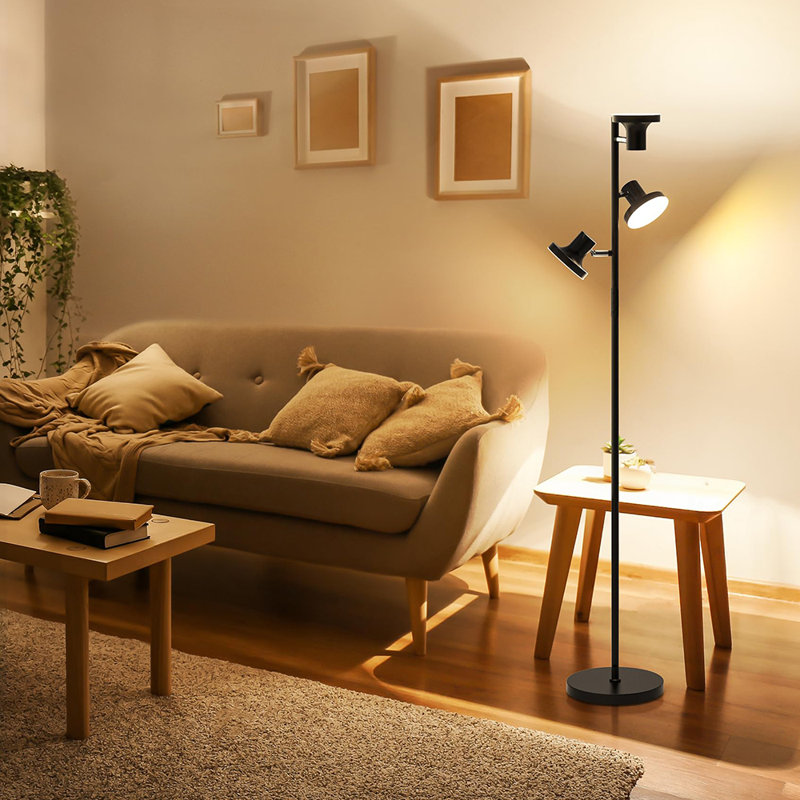 Lampe sur pied à DEL 36W, Noir