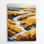 Aquarelle, paysage 69, art mural en métal brun-2043849955