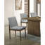Ensemble de 2 chaises d'appoint en tissu gris clair à cadre naturel en tissu gris clair