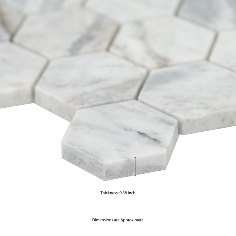 Terra Bella Hexagon 12 in. x 12 in. Honed Marble Mosaic Floor and Wall Tile