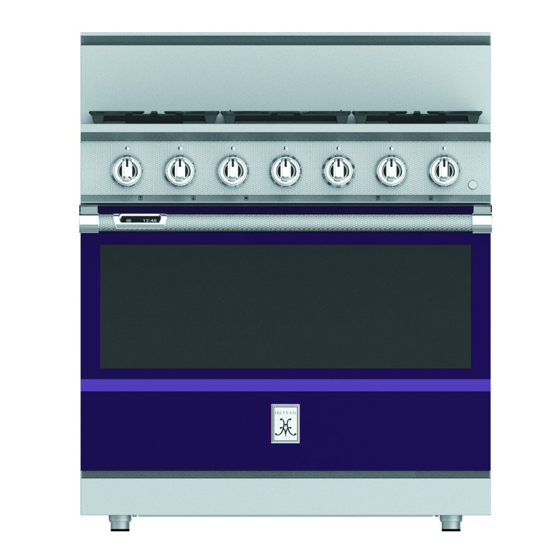36" 5.8 cu. ft. Freestanding Dual Fuel, Blue, Natural Gas