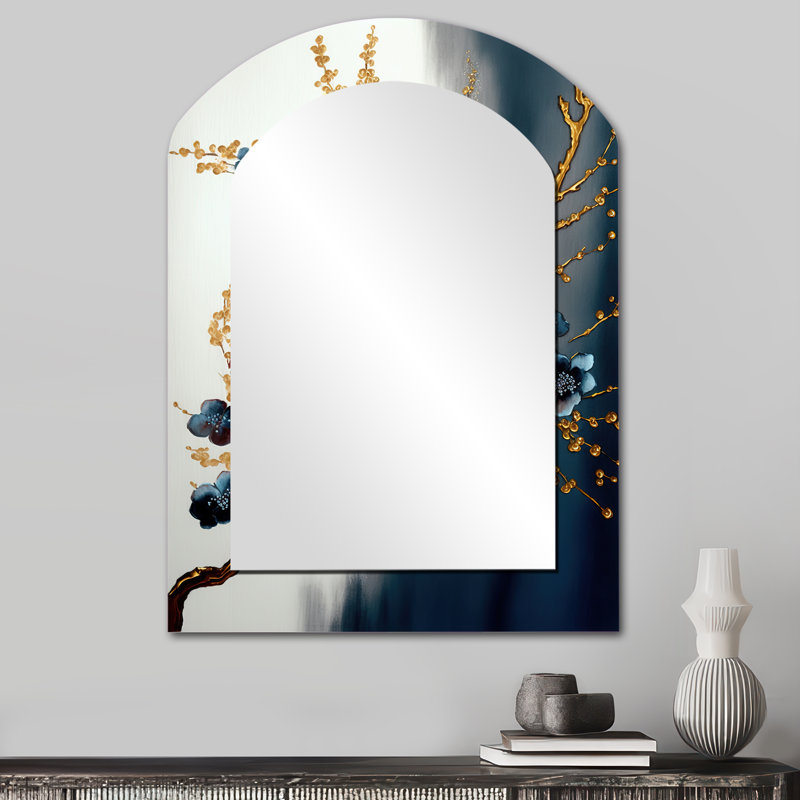 Miroir mural Blue Cherry Blossom, 34 po x 25 po