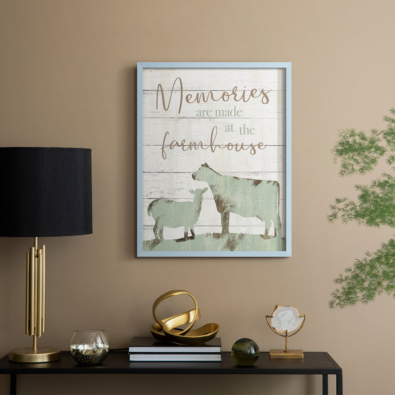 Farmhouse Memories, reproduction encadrée - bois massif, H 21 po x l 17 po, Bleu