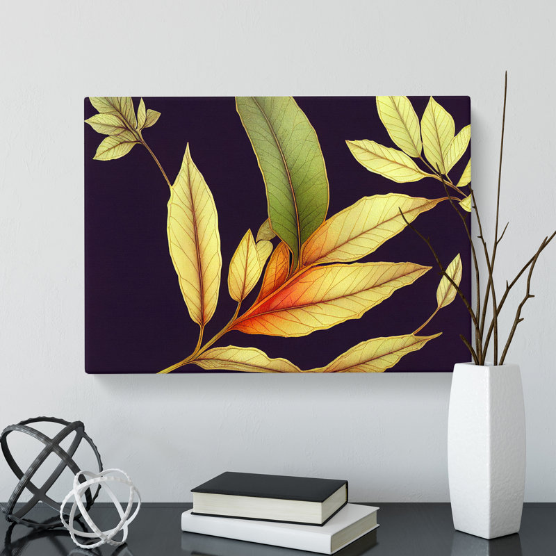 Stimulating Autumn Leaf - Wrapped Canvas, 50cm H x 76cm W x 3cm D
