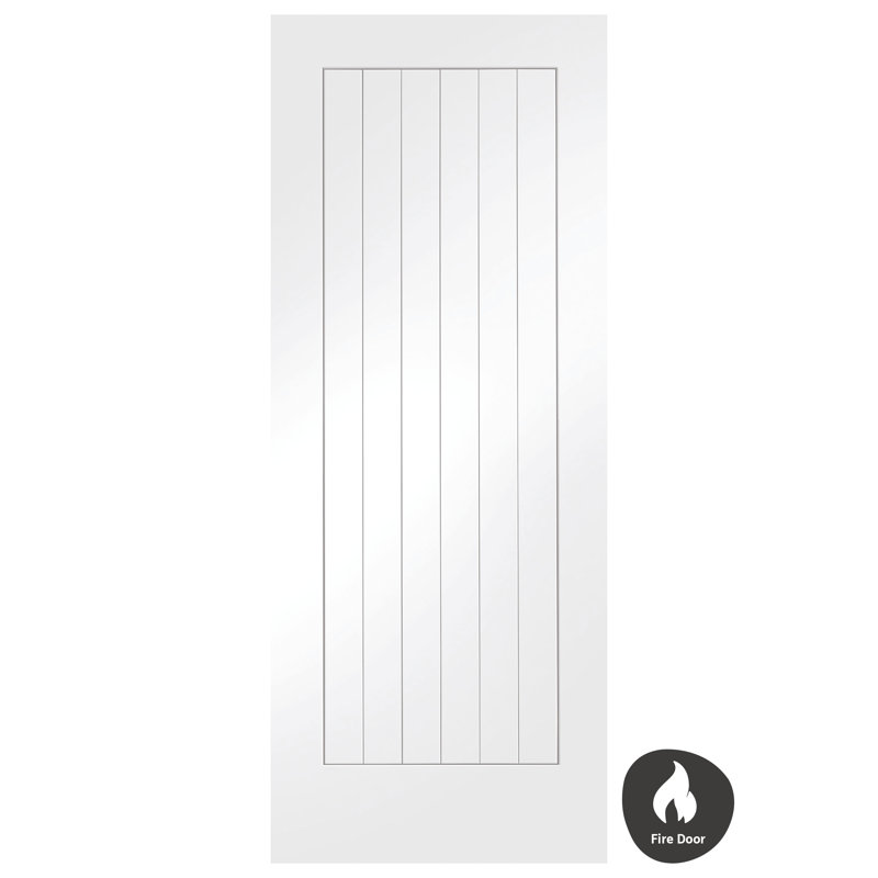 Internal White Primed Suffolk Fire Door, 1981mm H x 686mm W x 44mm D