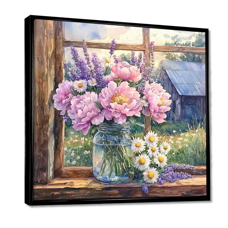 Art mural sur toile Durene Blush, Impression encadrée flottante, Noir, H 16 po x l 16 po