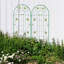 Ensemble de 2 treillis de jardin en métal 71 po x 19,7 po antirouille pour plantes grimpantes, fleurs, légumes, facile à assembler-1887547803