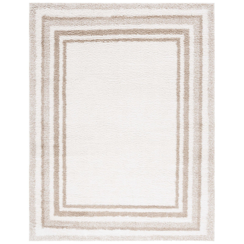 Lucyanna Border & Stripe Shag 200 Performance Striped Rug, Rectangle 4'5" x 6'5"