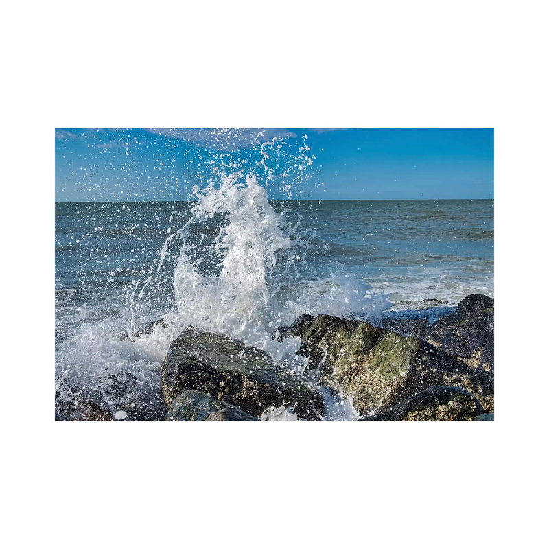 Waves Crashing On Rocks, Honeymoon Island State Park, Dunedin, Florida, USA by Lisa S. Engelbrecht - Wrapped Canvas Print