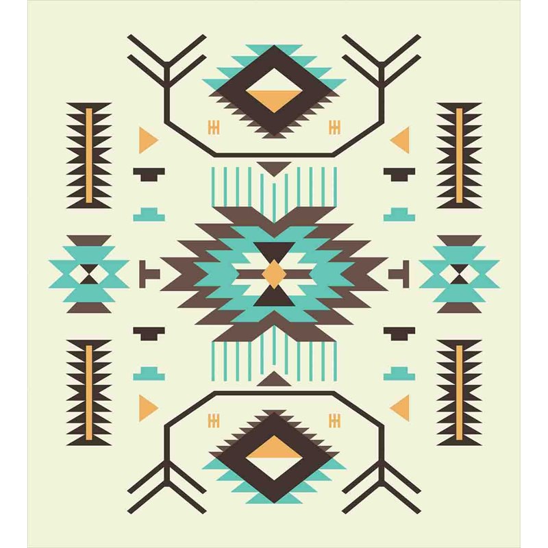 Southwestern Aztec Art Twin Duvet Cover Set in Multicolor