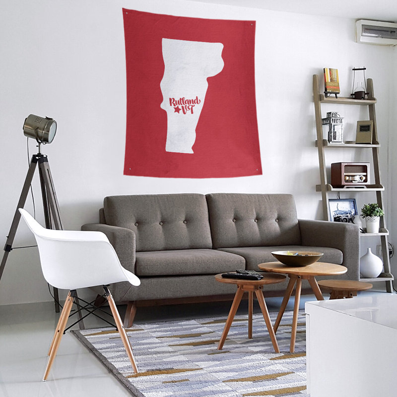 Tapisserie murale Rutland Vermont, H 27,5 po x l 37,5 po, Rouge