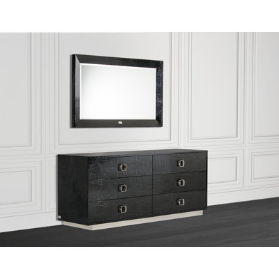Emiljana 63'' W Crocodile Textured Dresser