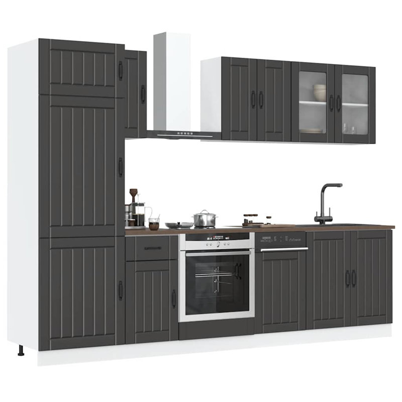 Lucca Kitchen Cabinet Set Lucca, Black