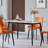 Large Rectangular Dining Table Strong Metal Base Modern Stone 1.6M