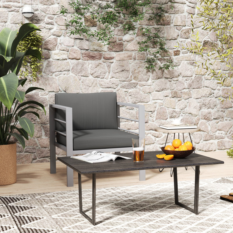 68cm Wide L-Shaped Patio Sofa with Cushions