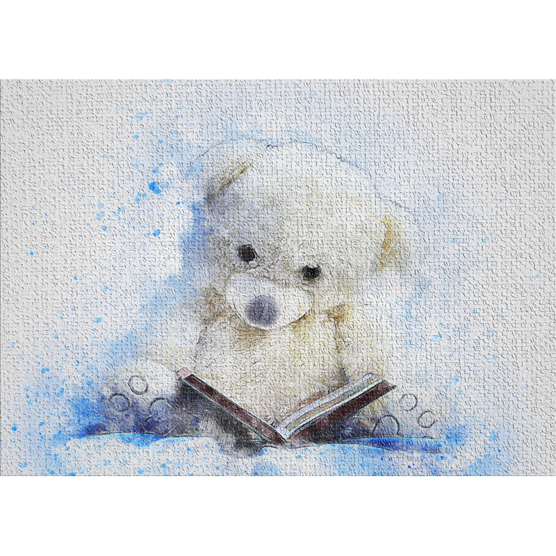 Tapis bleu area teddy, Rectangle 4 pi x 6 pi