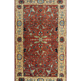 Hand-Knotted High-Quality Red and Ivory Area Rug