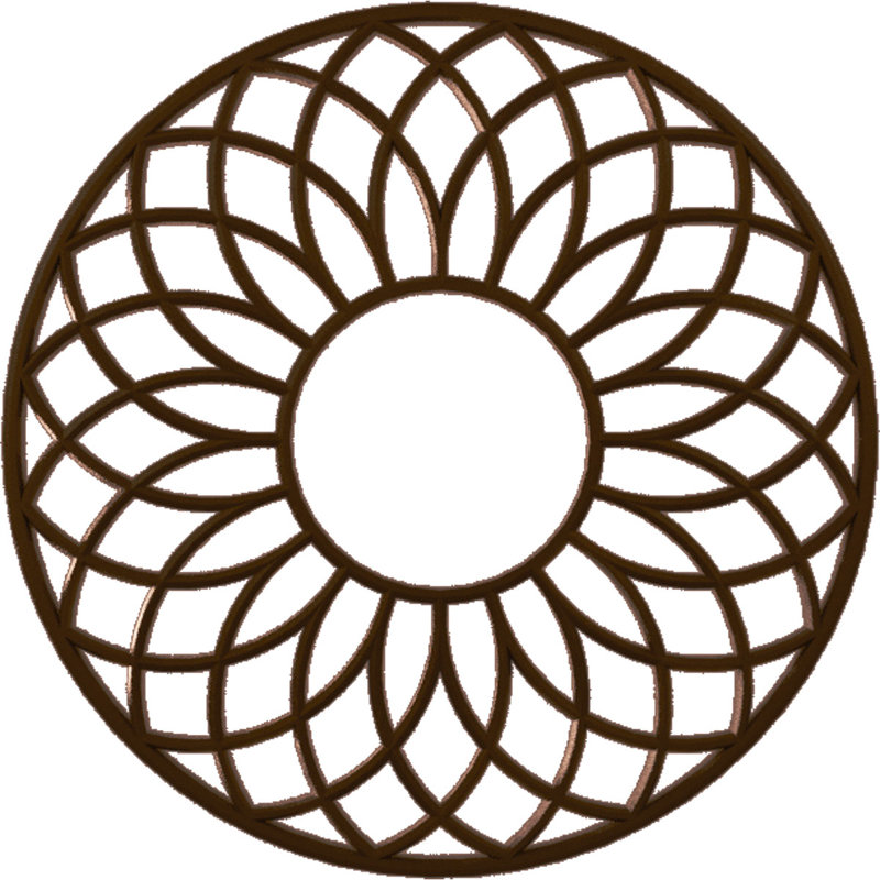 38 po x P 13 po x P 1 po P médaillon de plafond en PVC de qualité architecturale, cuivre, H 38 po x l 38 po x P 1 po, Cuivre