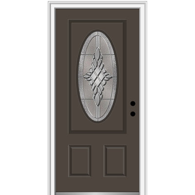 MMI DOOR 36 in. x 80 in. Fiberglass 2 Panel Prehung Front Entry Door