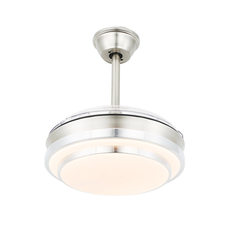 Ventilateur de plafond 36 po avec lumières DEL Diab, Nickel