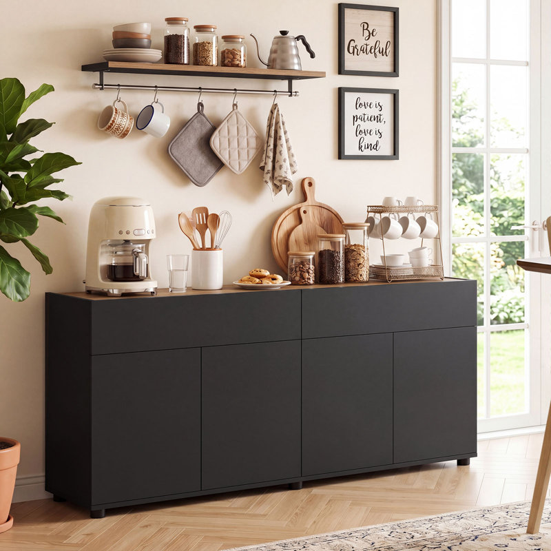 160 cm W Credenza, Black
