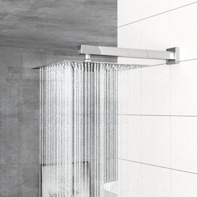 Square Shower System With 10 Inch Dual Head - Wall Mount Kit Mounted