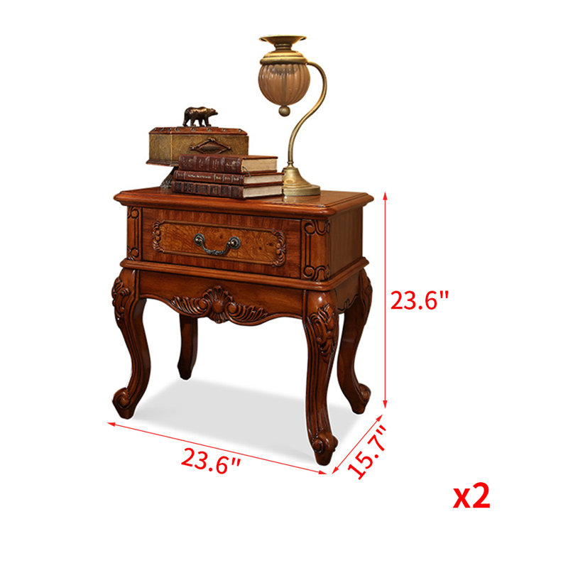 Table de chevet européenne Armoire américaine en bois massif