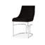 Fauteuil 2 pièces, velours noir, pieds en acier, fauteuil ergonomique confortable en velours de salle à manger, design