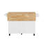 Îlot de cuisine avec comptoir à abattants, chariot d'îlot de cuisine roulant, table d'îlot de cuisine avec porte de grange avec armoire de rangement et support de tour, table d'îlot sur roulettes pour la cuisine, blanc-1813595464