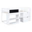Lit mezzanine simple bas blanc avec tiroir et bureau roulant - Bois massif solide pour une chambre à coucher fonctionnelle-707015454