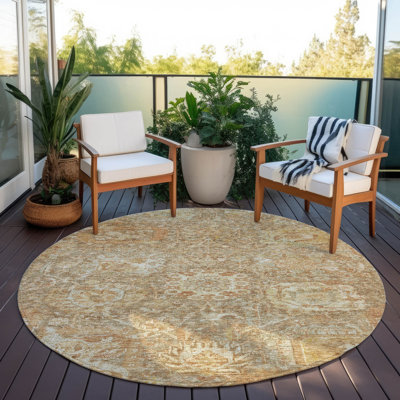 Tapis d'intérieur / extérieur lavable brun Verona 