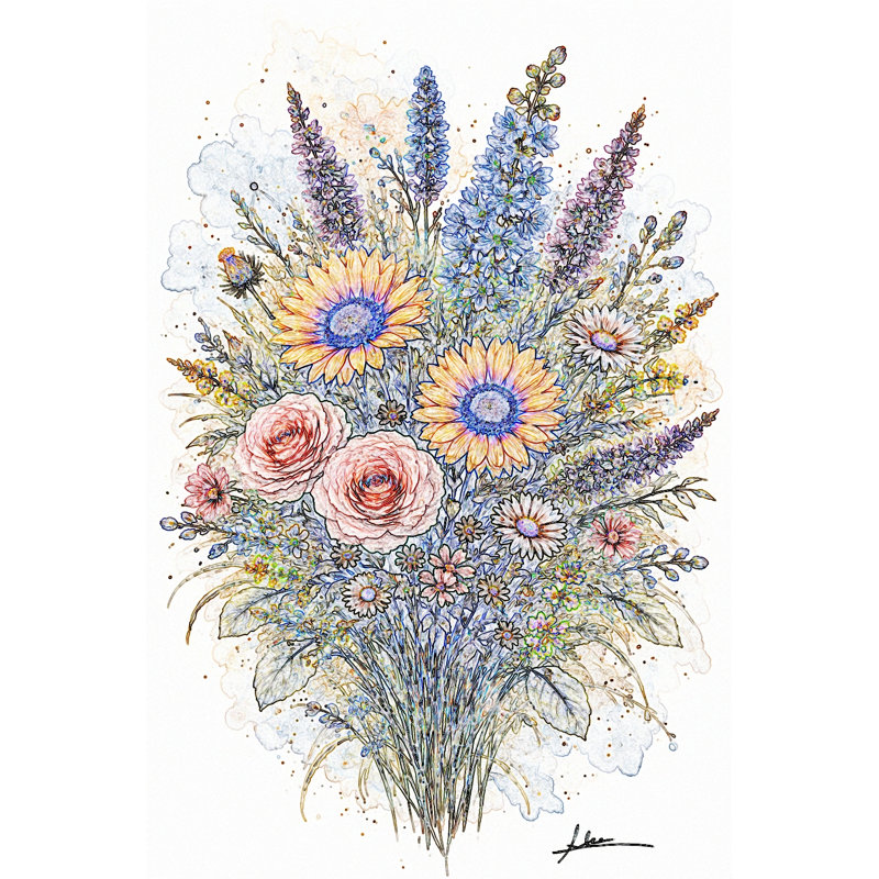 Art mural sur toile Cottage Bouquet, L 32 po x H 48 po x P 1,5 po