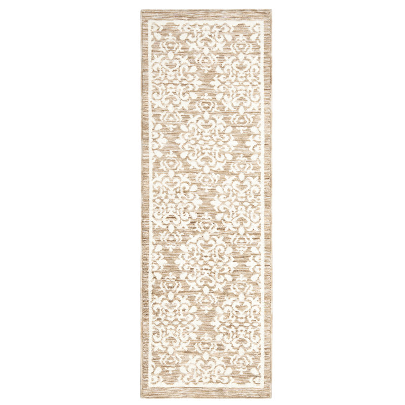 TOWN & COUNTRY EVERYDAY Walker Everwash Non-Slip Backing Kitchen Mat, Beige, Runner 2' x 6'