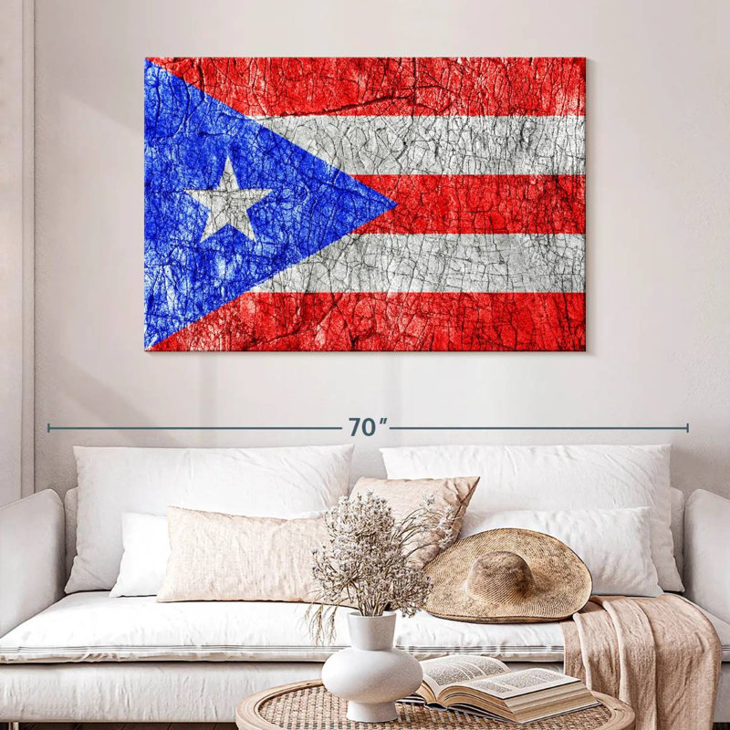 Borges texturé, drapeau de Porto Rico, H 32 po x l 48 po