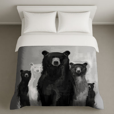 Housses de couette noires et blanches