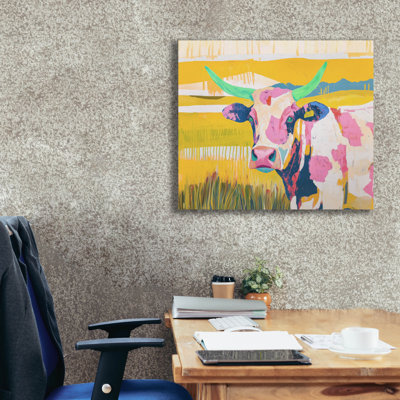 'Cow In The Corral' by Svetlana Aleynikova Canvas Wall Art