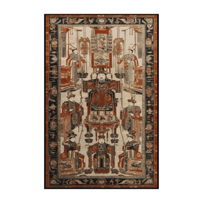 Machine Washable Art Deco Brown Area Rug