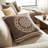 20" Brown And White Floral Medallion Cotton Throw Pillow