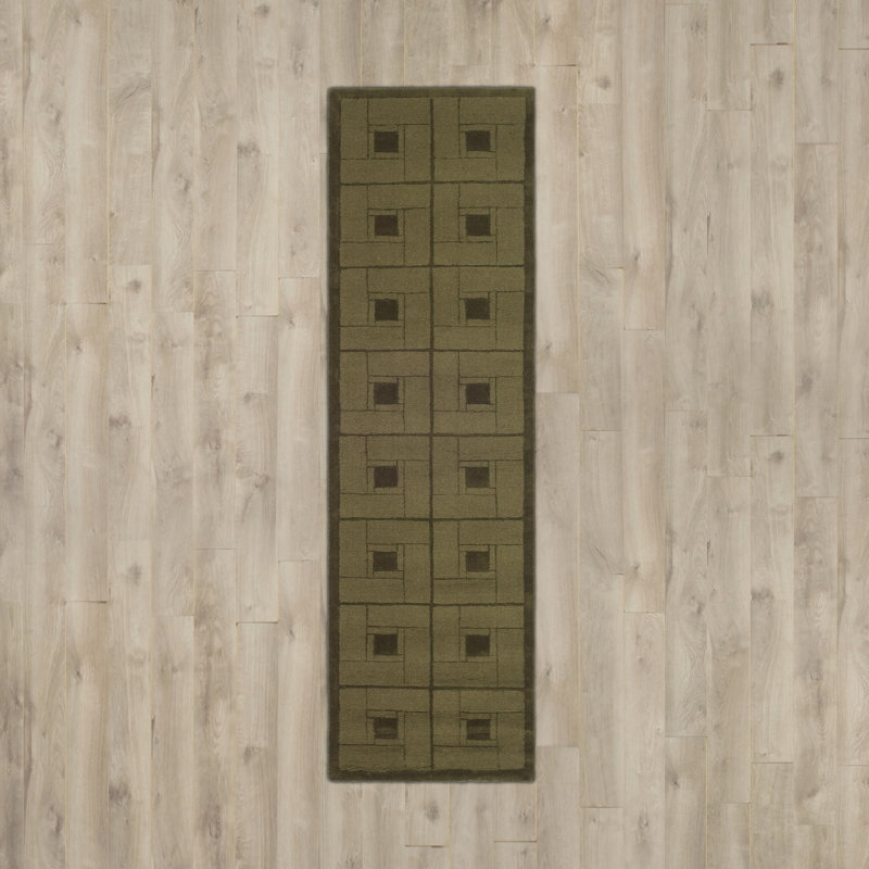 Tapis brun en laine à tissage plat handwoven, Tapis de couloir 2 pi 3 po x 8 pi