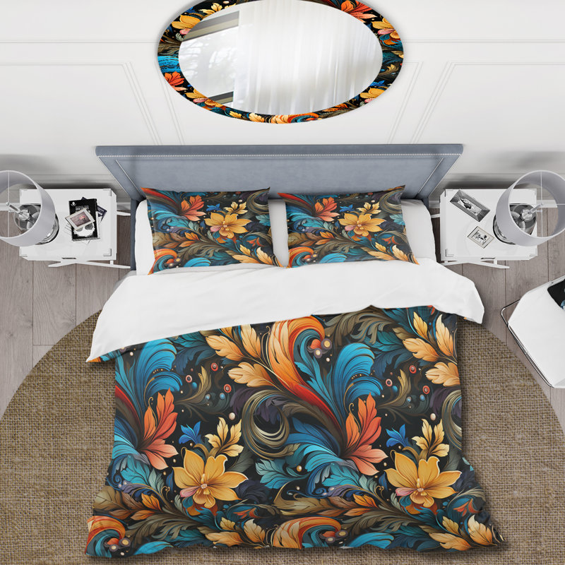 Ensemble de housse de couette Vibrant Fusion Paisley, Housse de couette simple + 1 taie décorative stan