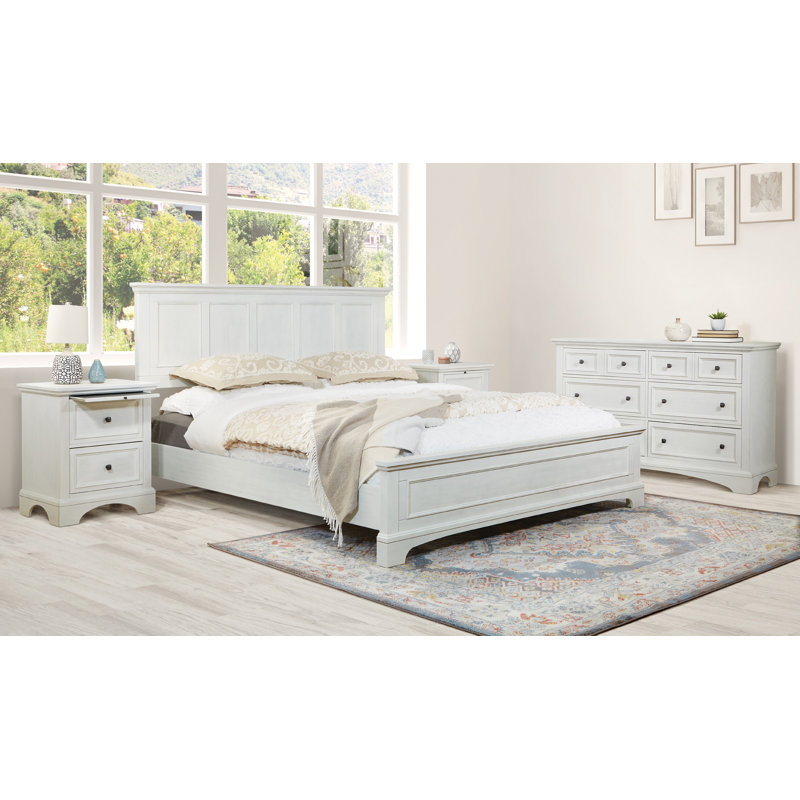 Ensemble de chambre à coucher standard Bunbury, Très grand, Blanc rustique