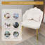 Fauteuil de coiffeuse Petal, fauteuil de coiffeuse avec dossier, petit fauteuil d'appoint avec pieds en métal doré pour commode de chambre