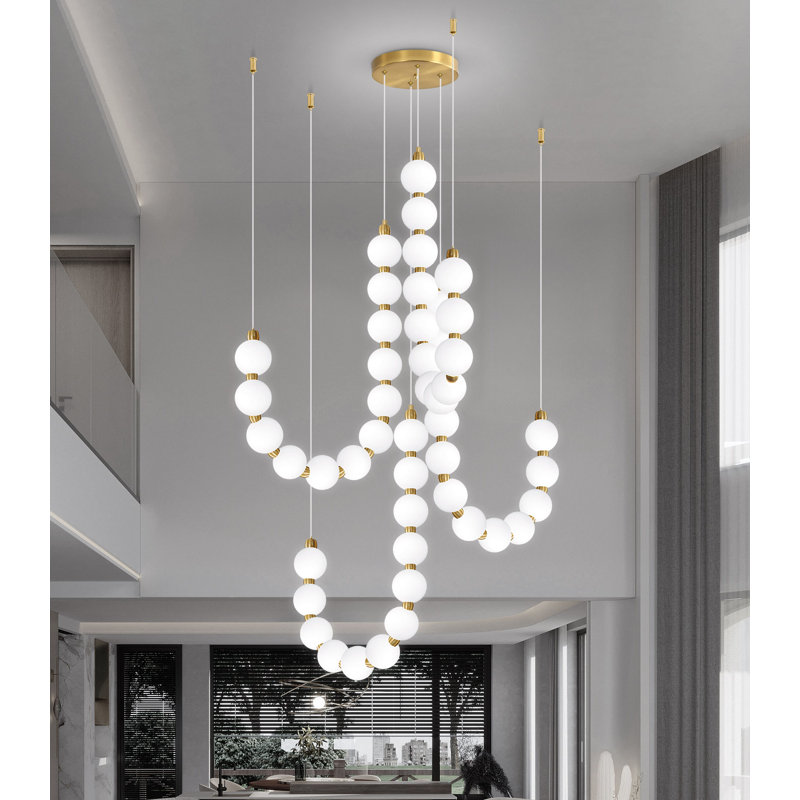 48-Light Globe Chandelier Modern Led Dimmable Light Fixture Black, Gold