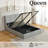 41.7" Velvet Curved Wingback Queen Bed Frame with Hydraulic Lift, No Box Spring Needed, Gray-652613401-646257343