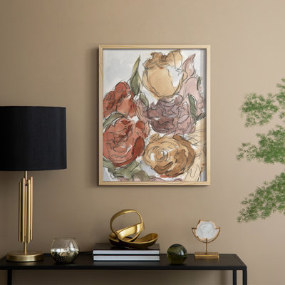 Cropped Floral Arrangement II Framed Print - Solid Wood
