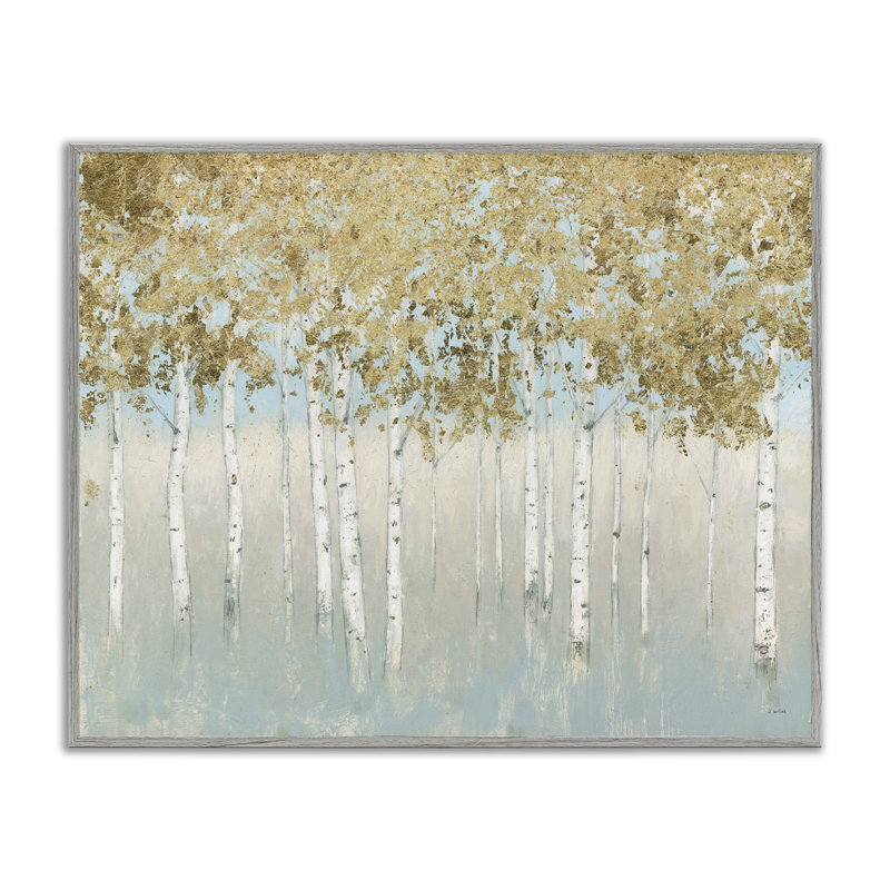 «Gold Tree», reproduction, H 24 po x l 30 po, Estampe numérique encadrée blanc bord de mer