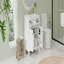 Meuble-lavabo de 30 pouces avec lavabo en céramique, armoire de salle de bain simple blanche moderne avec 2 portes et une tablette, portes à fermeture en douceur