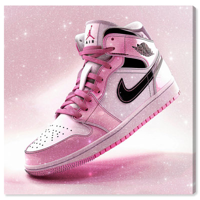 Pink Glimmer Sneaker Canvas Girl Sneaker Prints by Art Remedy