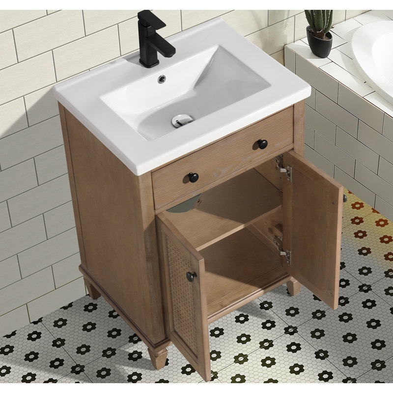 Berkely 24'' Single Bathroom Vanity with Porcelain Top