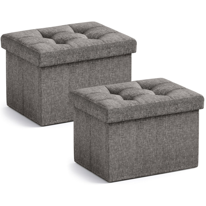 Repose-pieds avec rangement Michaelene, Gris anthracite